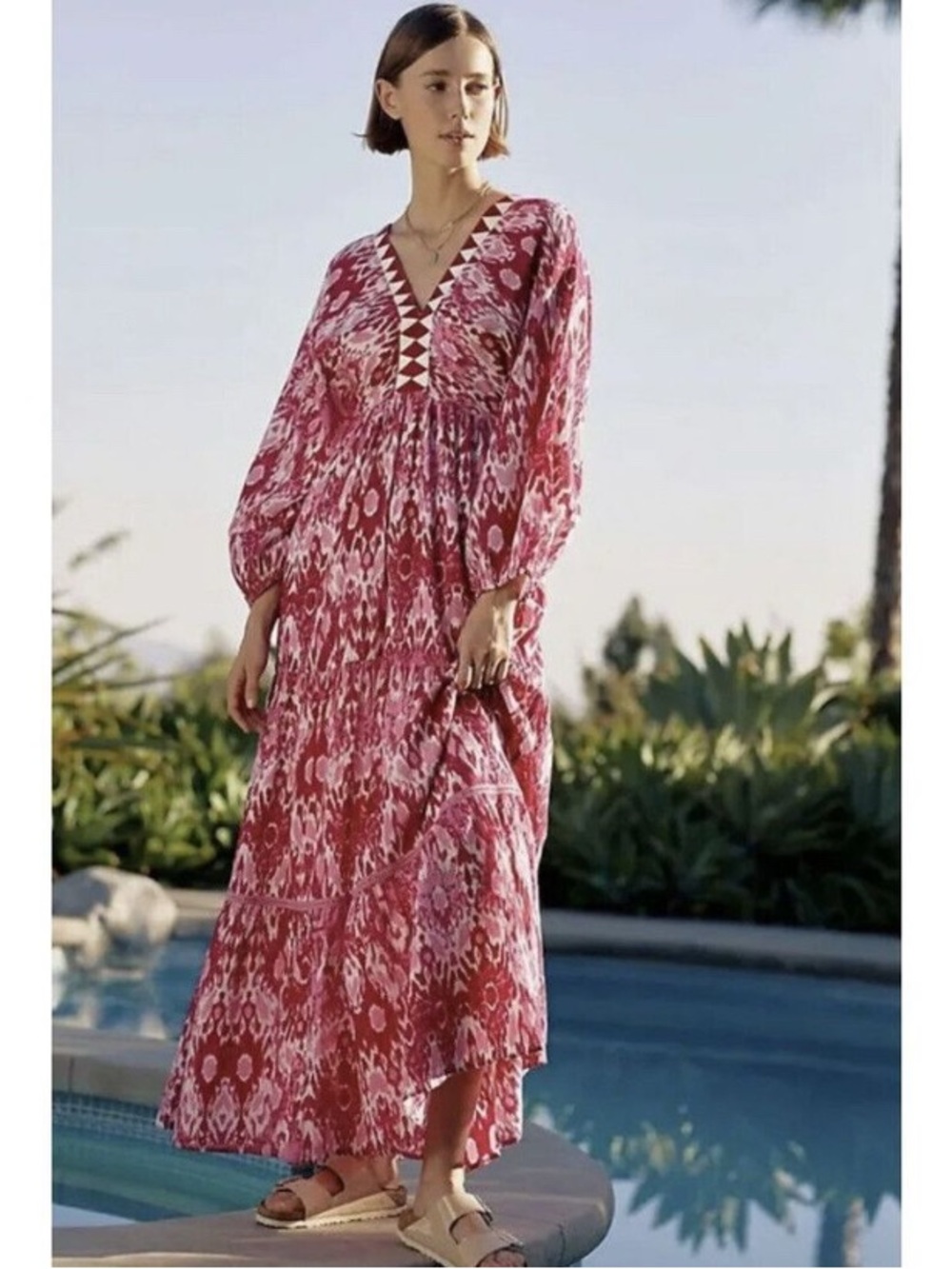 Anthropologie Ro's Garden Tulip Cover-Up Maxi Dress Size S